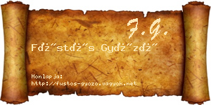 Füstös Győző névjegykártya